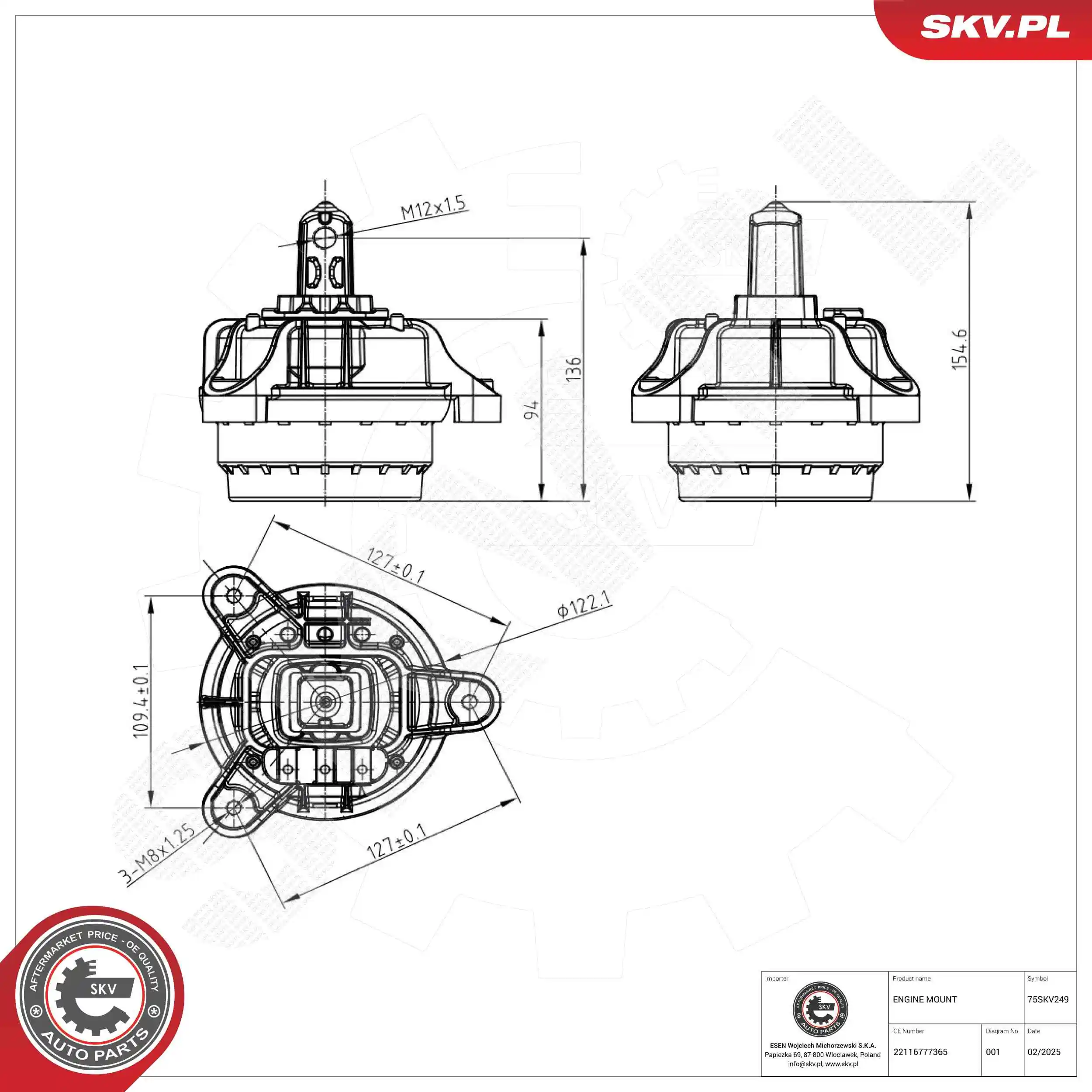 Mounting, engine